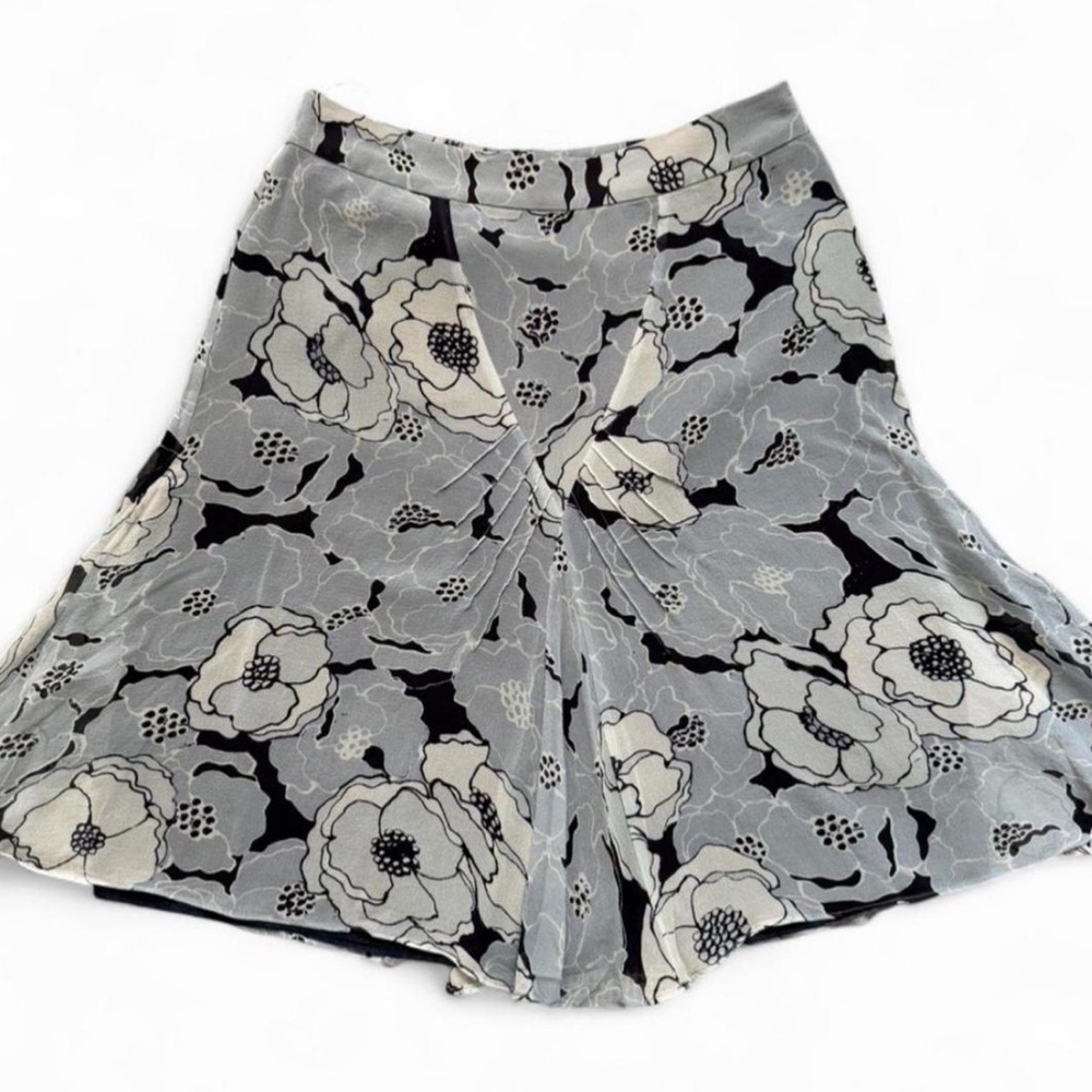 Floral Patterned Baby Blue Skirt